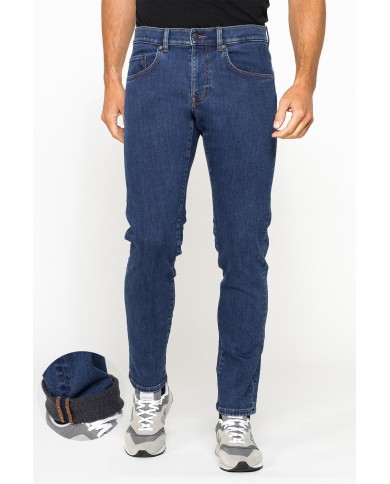 JEANS TERMICO INVERNALE SLIM FIT CON INTERNO IN FELPA