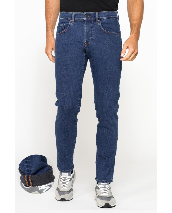 JEANS TERMICO INVERNALE SLIM FIT CON INTERNO IN FELPA