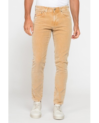 PANTALONE SLIM FIT IN VELLUTO STRETCH TINTURA ACID WASH