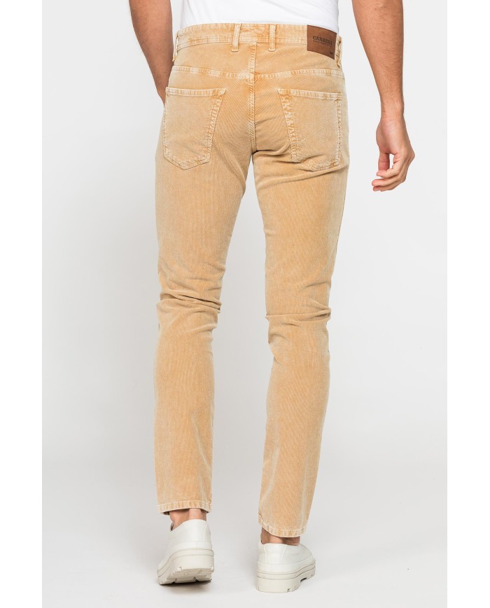 PANTALONE SLIM FIT IN VELLUTO STRETCH TINTURA ACID WASH