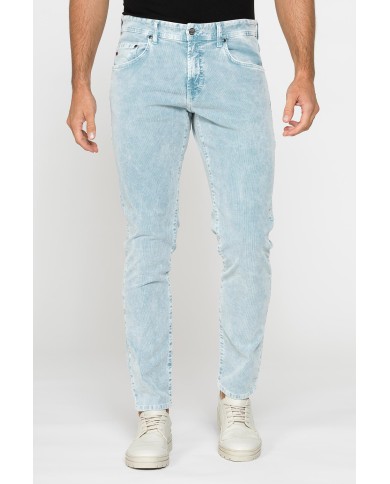 PANTALONE SLIM FIT IN VELLUTO STRETCH TINTURA ACID WASH