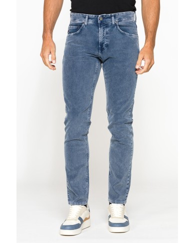 PANTALONE SLIM FIT IN VELLUTO STRETCH TINTURA ACID WASH