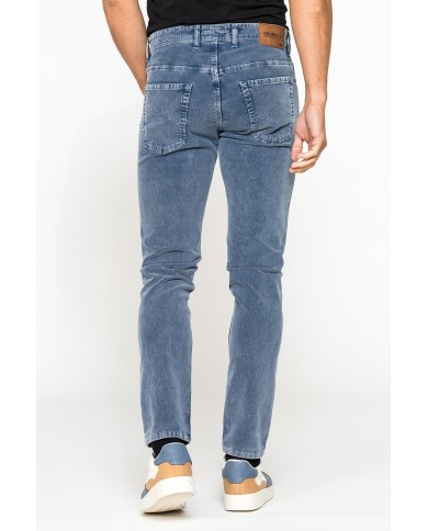 PANTALONE SLIM FIT IN VELLUTO STRETCH TINTURA ACID WASH