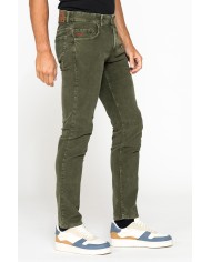 PANTALONE SLIM FIT IN VELLUTO STRETCH TINTURA ACID WASH