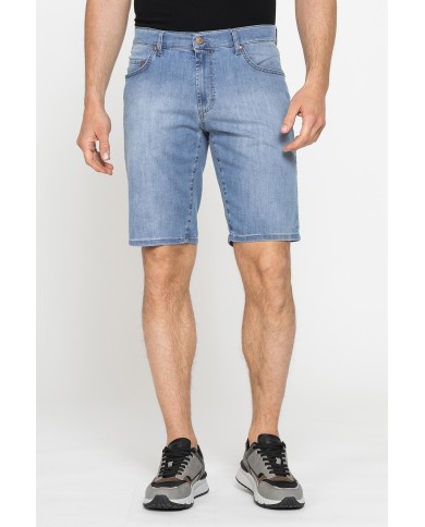 BERMUDA 5 TASCHE IN JEANS LEGGERO ELASTICIZZATO