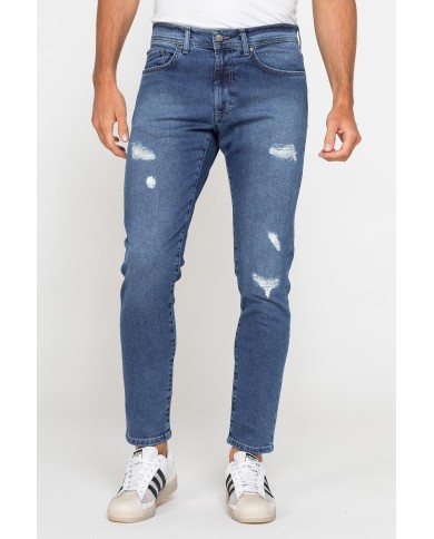 JEANS UOMO 5 TASCHE MOD. 727 SKINNY DENIM STRETCH CON LAVAGGI