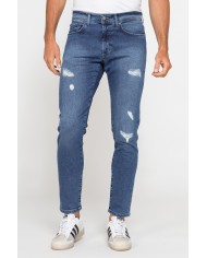 JEANS UOMO 5 TASCHE MOD. 727 SKINNY DENIM STRETCH CON LAVAGGI