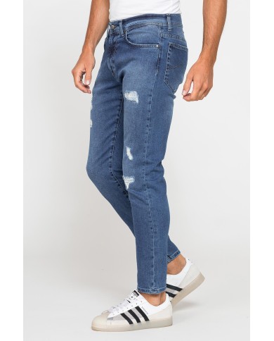 JEANS UOMO 5 TASCHE MOD. 727 SKINNY DENIM STRETCH CON LAVAGGI