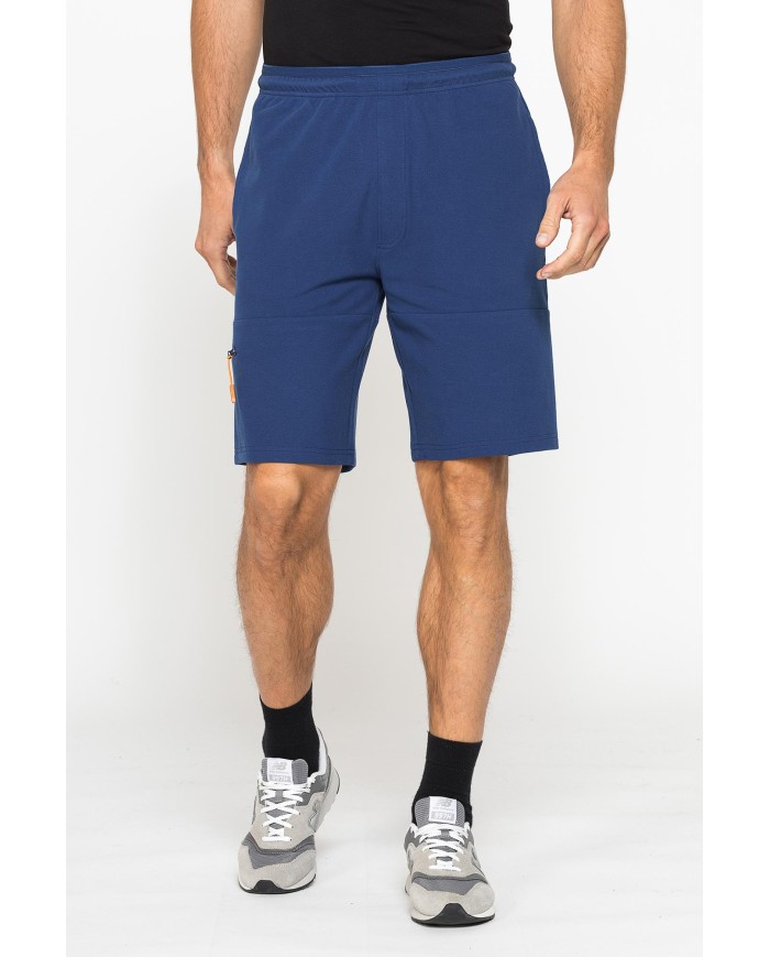 BERMUDA SPORTIVI IN PIQUET DI COTONE CON ZIP
