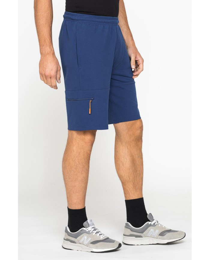 BERMUDA SPORTIVI IN PIQUET DI COTONE CON ZIP
