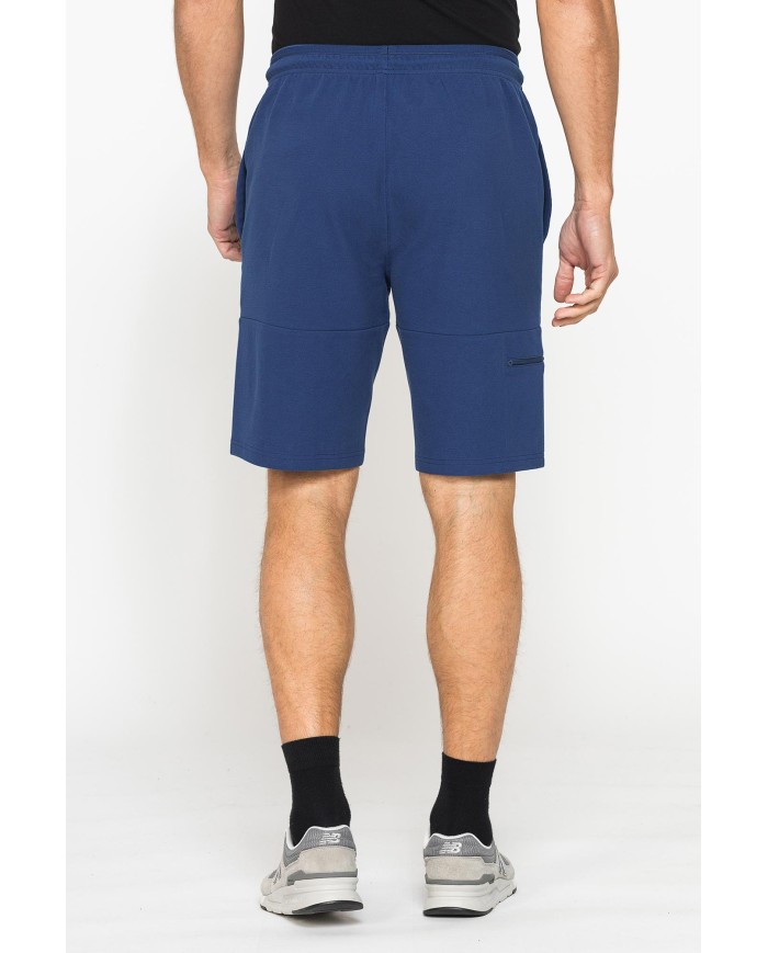 BERMUDA SPORTIVI IN PIQUET DI COTONE CON ZIP