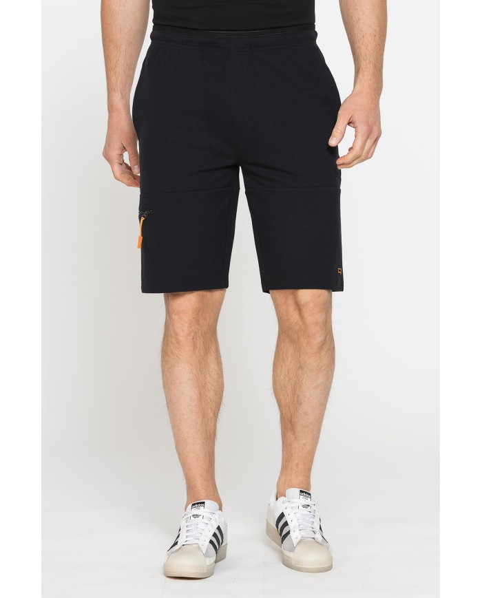 BERMUDA SPORTIVI IN PIQUET DI COTONE CON ZIP