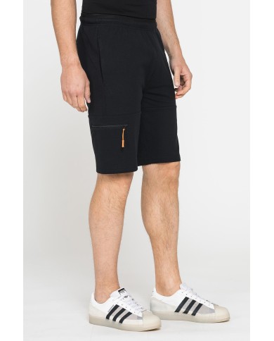 BERMUDA SPORTIVI IN PIQUET DI COTONE CON ZIP