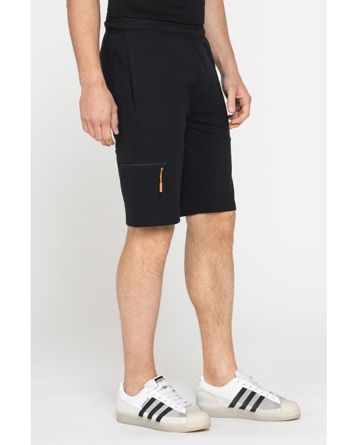 BERMUDA SPORTIVI IN PIQUET DI COTONE CON ZIP