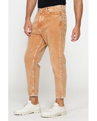 PANTALONE 5 TASCHE IN VELLUTO EFFETTO ACID WASH