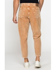 PANTALONE 5 TASCHE IN VELLUTO EFFETTO ACID WASH