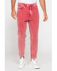 PANTALONE 5 TASCHE IN VELLUTO EFFETTO ACID WASH