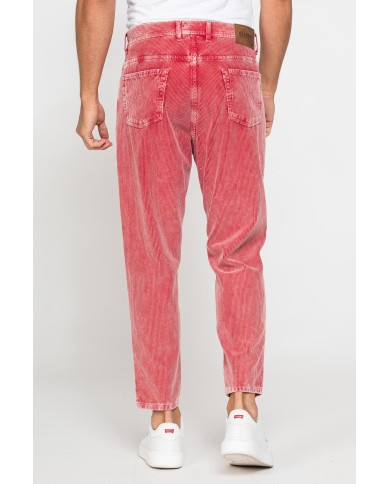 PANTALONE 5 TASCHE IN VELLUTO EFFETTO ACID WASH