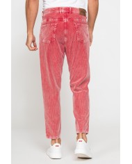 PANTALONE 5 TASCHE IN VELLUTO EFFETTO ACID WASH