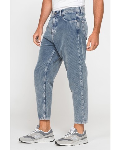 PANTALONE 5 TASCHE IN VELLUTO EFFETTO ACID WASH