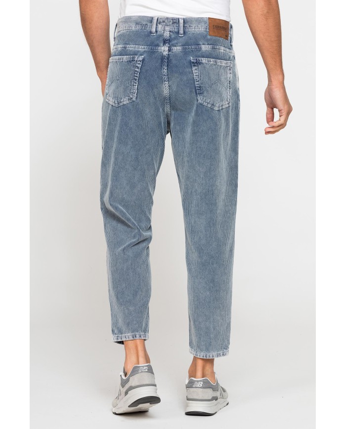 PANTALONE 5 TASCHE IN VELLUTO EFFETTO ACID WASH