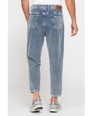 PANTALONE 5 TASCHE IN VELLUTO EFFETTO ACID WASH