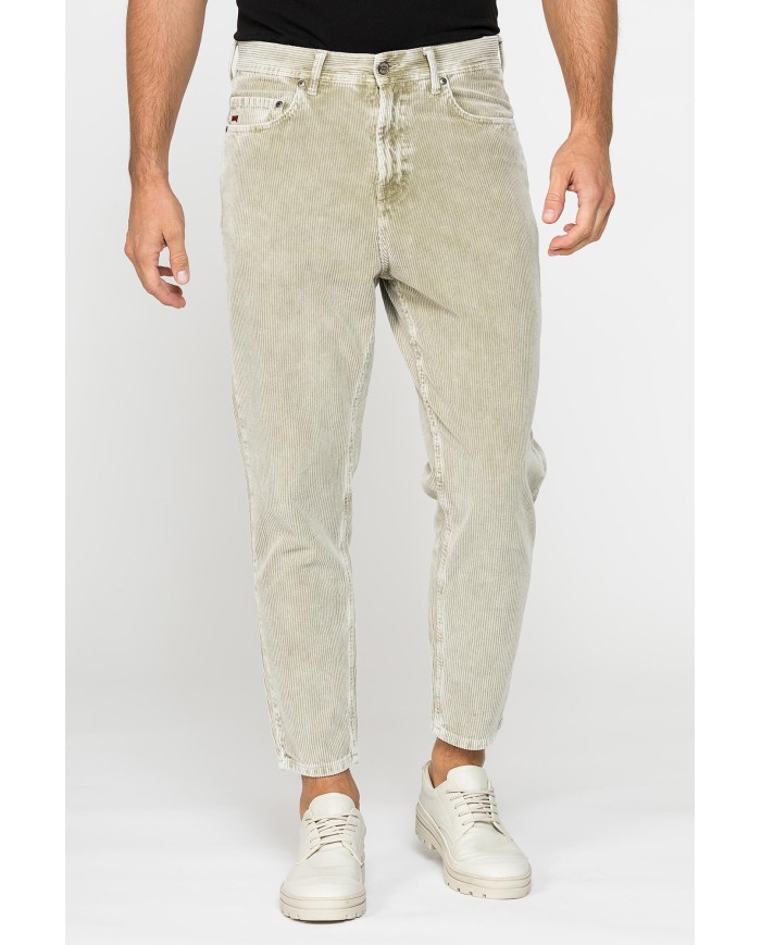 PANTALONE 5 TASCHE IN VELLUTO EFFETTO ACID WASH