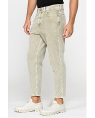 PANTALONE 5 TASCHE IN VELLUTO EFFETTO ACID WASH