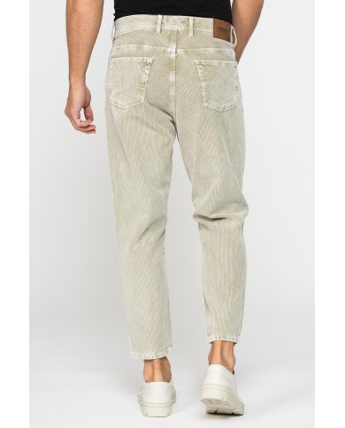 PANTALONE 5 TASCHE IN VELLUTO EFFETTO ACID WASH