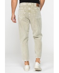 PANTALONE 5 TASCHE IN VELLUTO EFFETTO ACID WASH