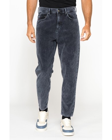 PANTALONE 5 TASCHE IN VELLUTO EFFETTO ACID WASH