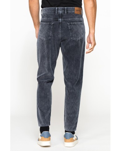 PANTALONE 5 TASCHE IN VELLUTO EFFETTO ACID WASH