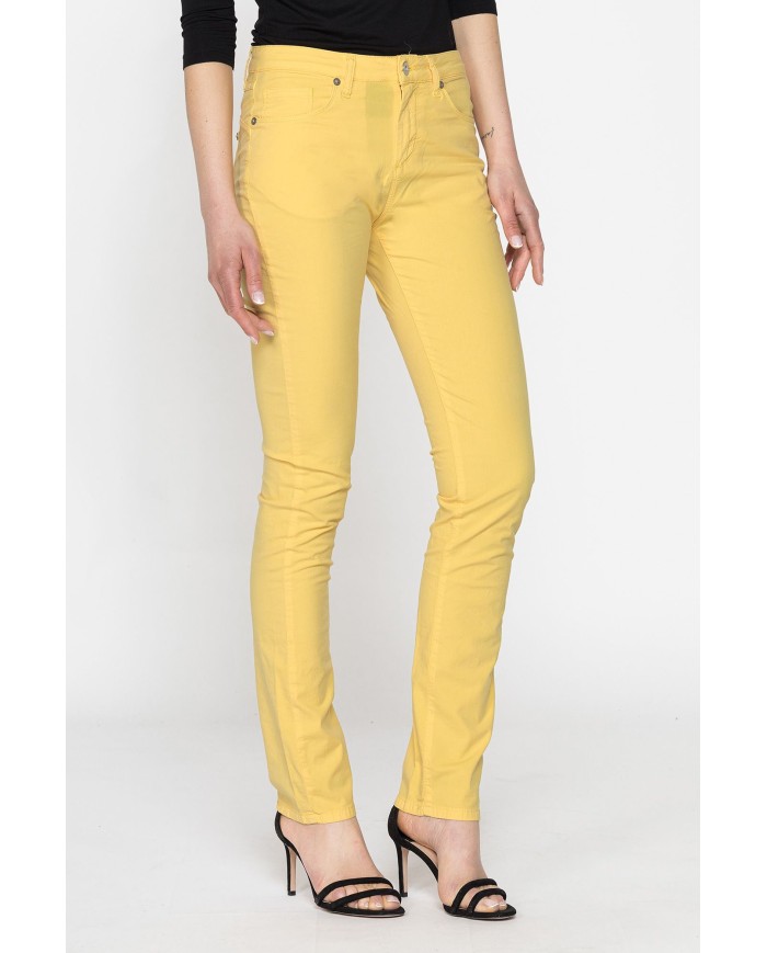 PANTALONE COLORATO IN POPELINE. Modello basic 752