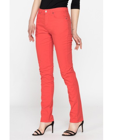 PANTALONE COLORATO IN POPELINE. Modello basic 752