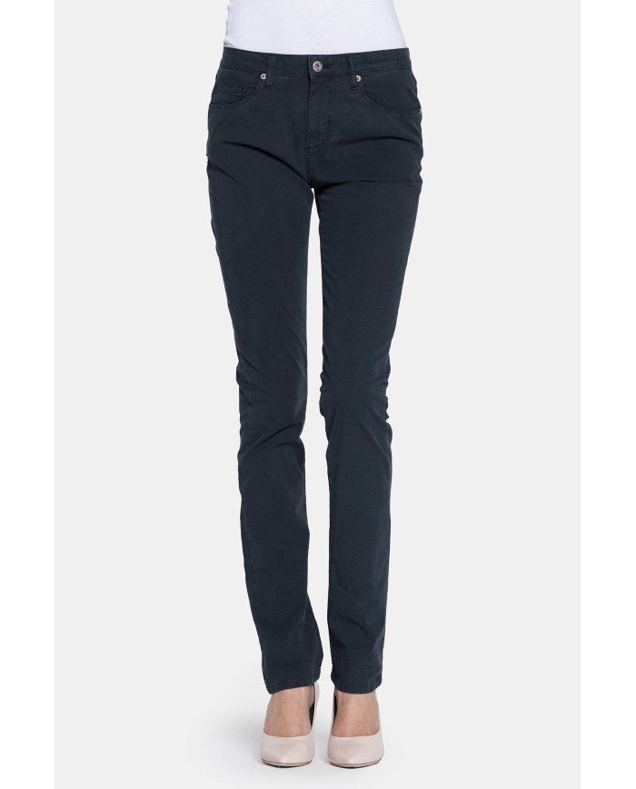 PANTALONE COLORATO IN POPELINE. Modello basic 752