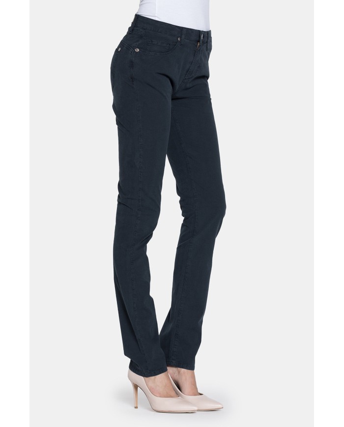 PANTALONE COLORATO IN POPELINE. Modello basic 752