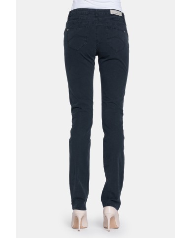 PANTALONE COLORATO IN POPELINE. Modello basic 752