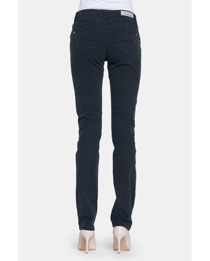 PANTALONE COLORATO IN POPELINE. Modello basic 752