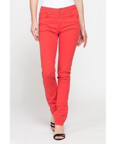 PANTALONE COLORATO IN POPELINE. Modello basic 752