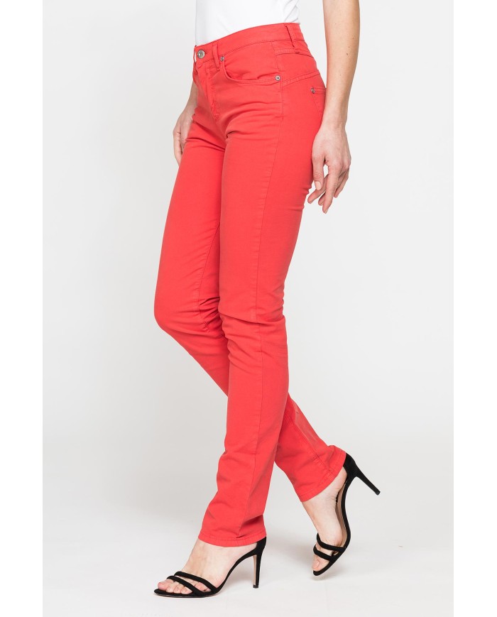 PANTALONE COLORATO IN POPELINE. Modello basic 752