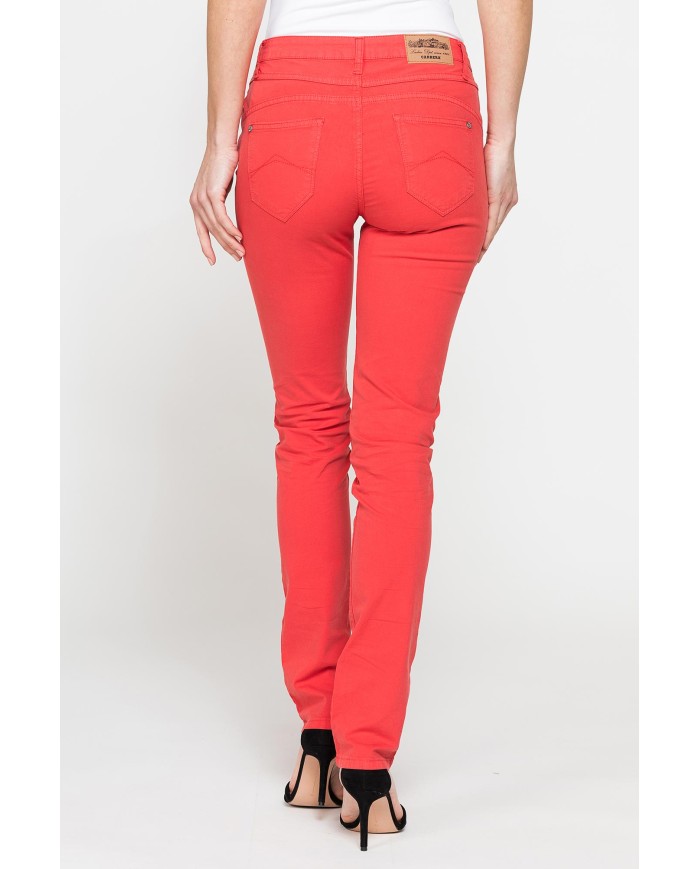 PANTALONE COLORATO IN POPELINE. Modello basic 752