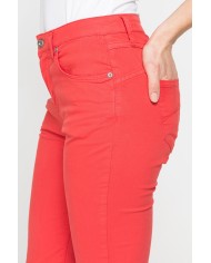 PANTALONE COLORATO IN POPELINE. Modello basic 752