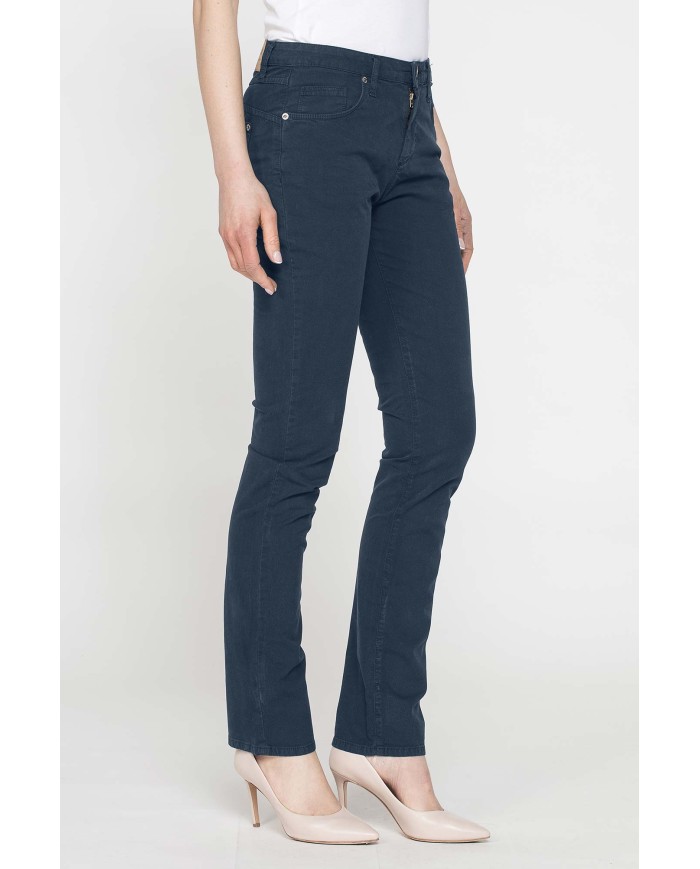 PANTALONE COLORATO IN POPELINE. Modello basic 752