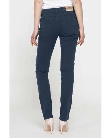 PANTALONE COLORATO IN POPELINE. Modello basic 752