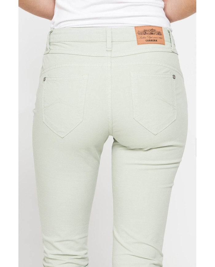 PANTALONE COLORATO IN POPELINE. Modello basic 752