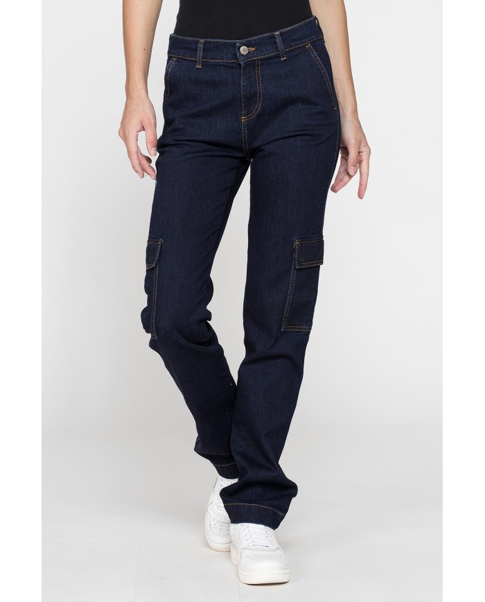 JEANS DONNA MOD. 752 CARGO IN DENIM STRETCH