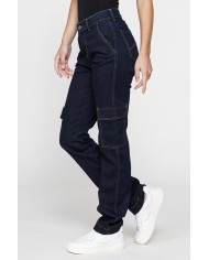 JEANS DONNA MOD. 752 CARGO IN DENIM STRETCH