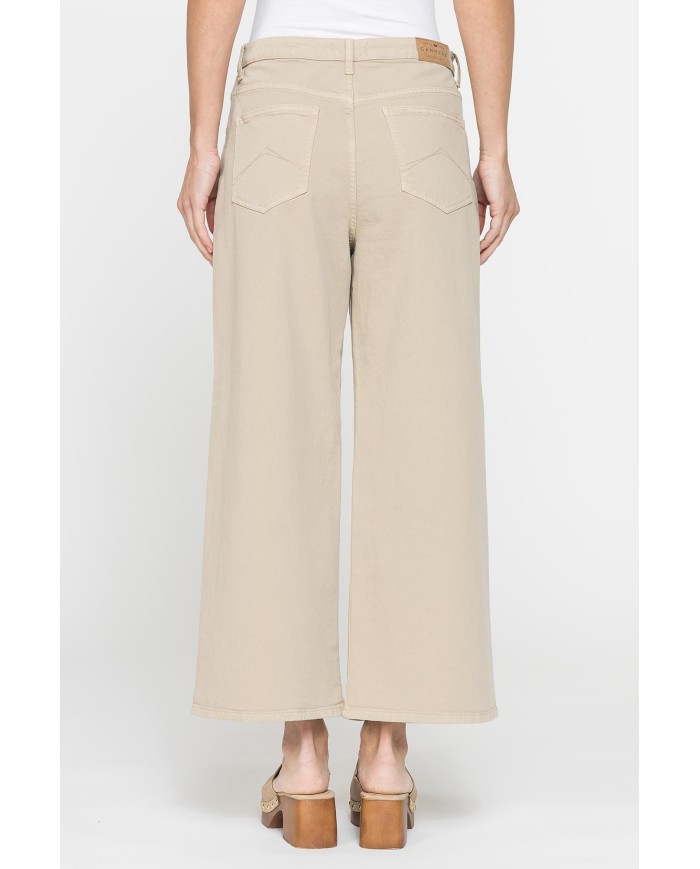 PANTALONE CULOTTE IN BULL DENIM STRETCH.