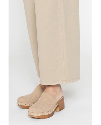 PANTALONE CULOTTE IN BULL DENIM STRETCH.