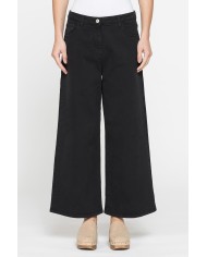 PANTALONE CULOTTE IN BULL DENIM STRETCH.
